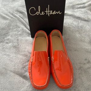 Cole Hahn Shelby II spicy orange driving loafers